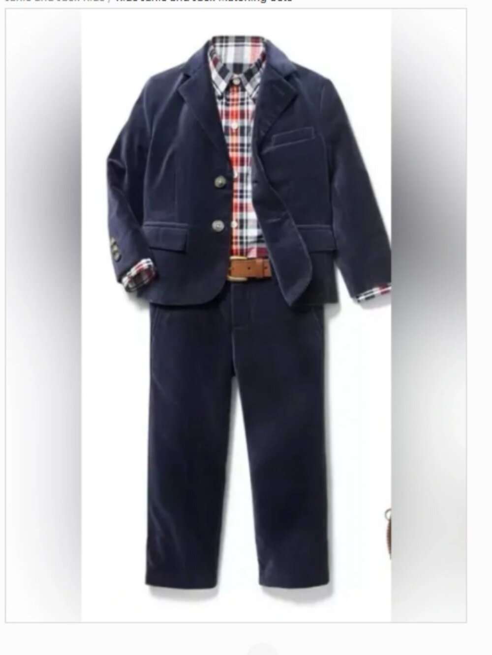 2 piece velvet Janie and Jack navy suit 18-24 month jacket pant holiday